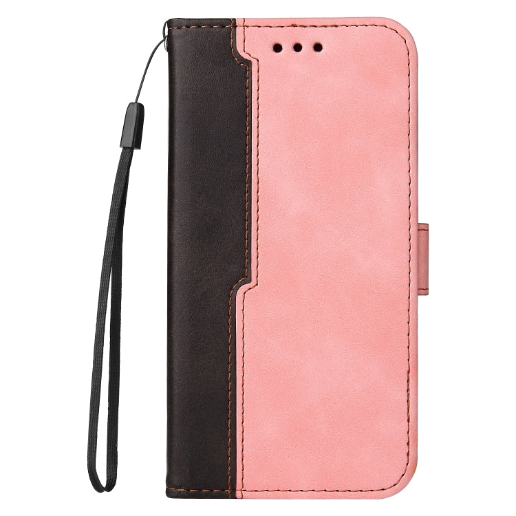 For iPhone 13 mini Business Stitching-Color Horizontal Flip PU Leather Case with Holder & Card Slots & Photo Frame  (Pink) - iPhone 13 mini Cases by buy2fix | Online Shopping UK | buy2fix