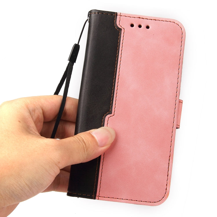 For iPhone 13 mini Business Stitching-Color Horizontal Flip PU Leather Case with Holder & Card Slots & Photo Frame  (Pink) - iPhone 13 mini Cases by buy2fix | Online Shopping UK | buy2fix