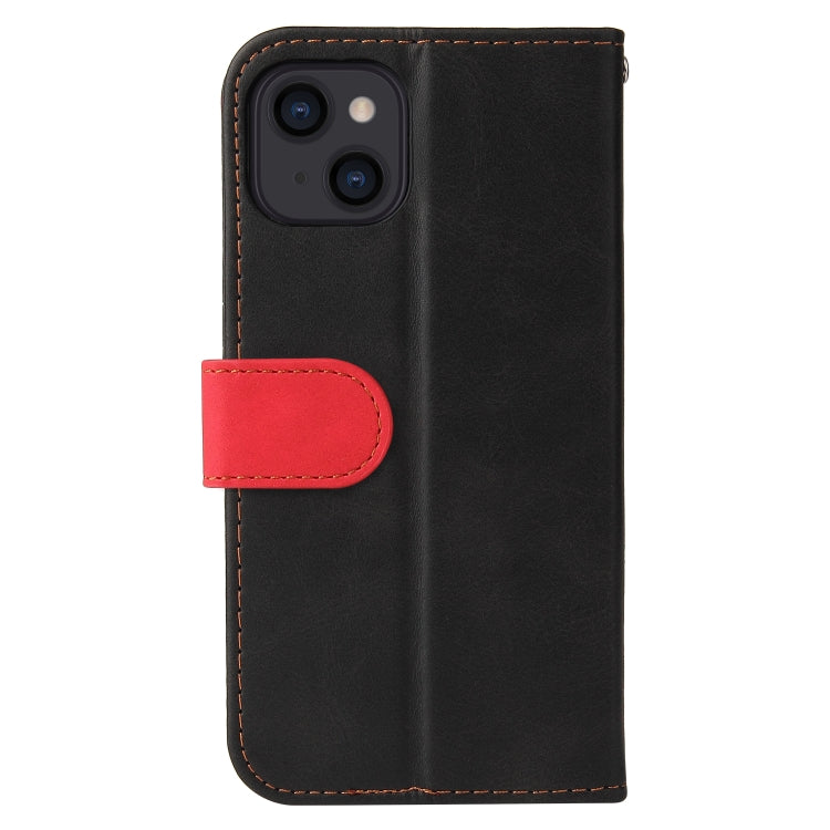 For iPhone 13 Business Stitching-Color Horizontal Flip PU Leather Case with Holder & Card Slots & Photo Frame (Red) - iPhone 13 Cases by buy2fix | Online Shopping UK | buy2fix