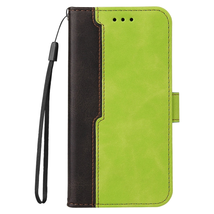 For iPhone 13 Business Stitching-Color Horizontal Flip PU Leather Case with Holder & Card Slots & Photo Frame (Green) - iPhone 13 Cases by buy2fix | Online Shopping UK | buy2fix