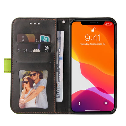 For iPhone 13 Business Stitching-Color Horizontal Flip PU Leather Case with Holder & Card Slots & Photo Frame (Green) - iPhone 13 Cases by buy2fix | Online Shopping UK | buy2fix