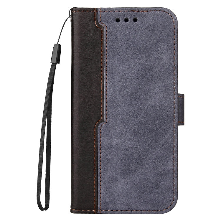 For iPhone 13 Business Stitching-Color Horizontal Flip PU Leather Case with Holder & Card Slots & Photo Frame (Grey) - iPhone 13 Cases by buy2fix | Online Shopping UK | buy2fix