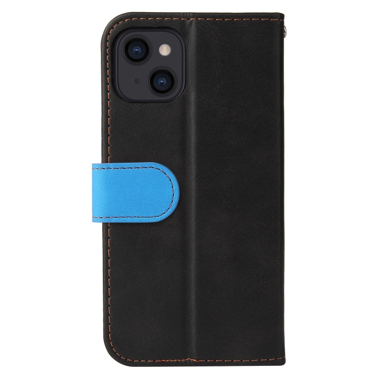 For iPhone 13 Business Stitching-Color Horizontal Flip PU Leather Case with Holder & Card Slots & Photo Frame (Blue) - iPhone 13 Cases by buy2fix | Online Shopping UK | buy2fix