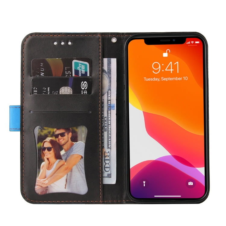 For iPhone 13 Business Stitching-Color Horizontal Flip PU Leather Case with Holder & Card Slots & Photo Frame (Blue) - iPhone 13 Cases by buy2fix | Online Shopping UK | buy2fix