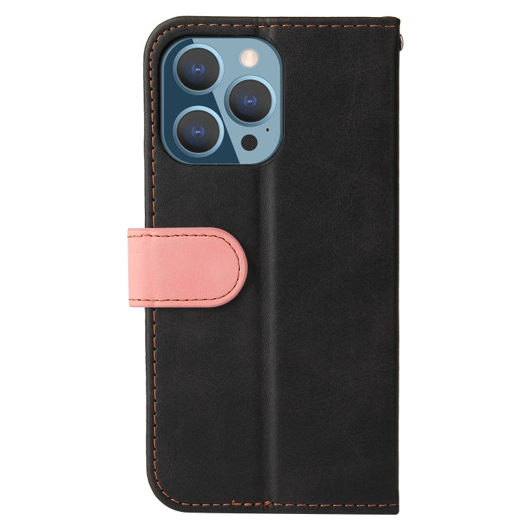 For iPhone 13 Pro Business Stitching-Color Horizontal Flip PU Leather Case with Holder & Card Slots & Photo Frame  (Pink) - iPhone 13 Pro Cases by buy2fix | Online Shopping UK | buy2fix