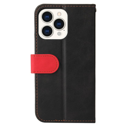 For iPhone 13 Pro Max Business Stitching-Color Horizontal Flip PU Leather Case with Holder & Card Slots & Photo Frame  (Red) - iPhone 13 Pro Max Cases by buy2fix | Online Shopping UK | buy2fix