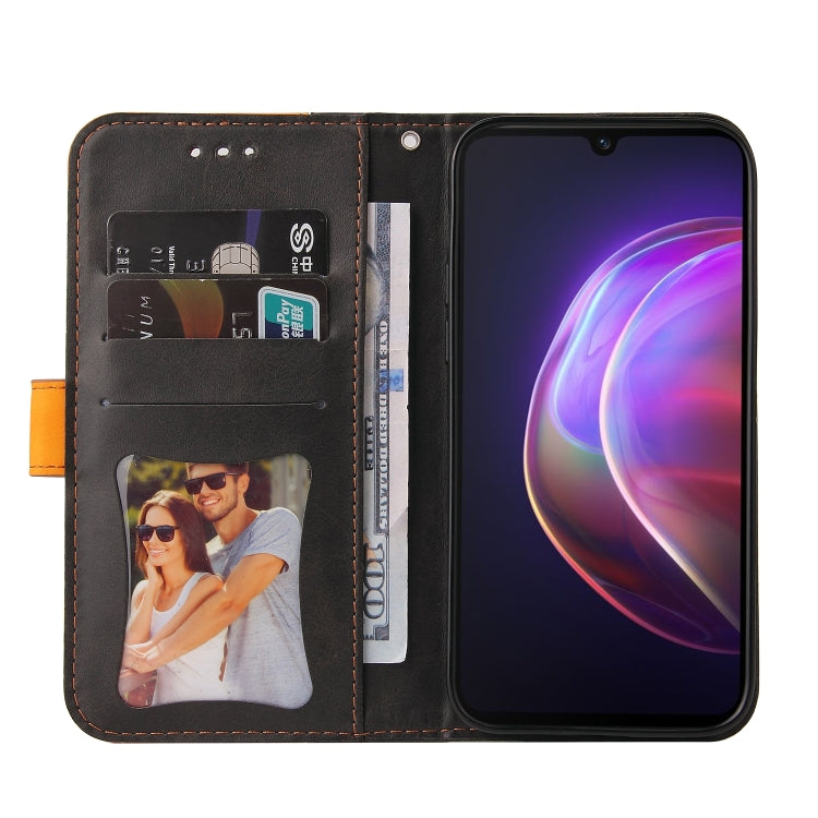 For vivo V21 4G / 5G Business Stitching-Color Horizontal Flip PU Leather Case with Holder & Card Slots & Photo Frame(Orange) - vivo Cases by buy2fix | Online Shopping UK | buy2fix