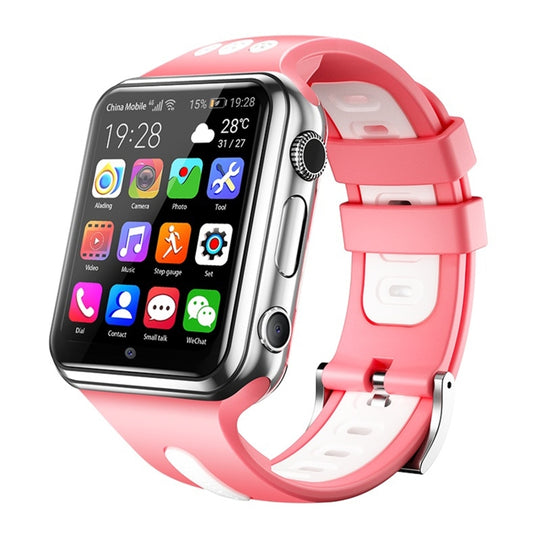 W5 1.54 inch Full-fit Screen Dual Cameras Smart Phone Watch, Support SIM Card / GPS Tracking / Real-time Trajectory / Temperature Monitoring, 1GB+16GB(Silver Pink)