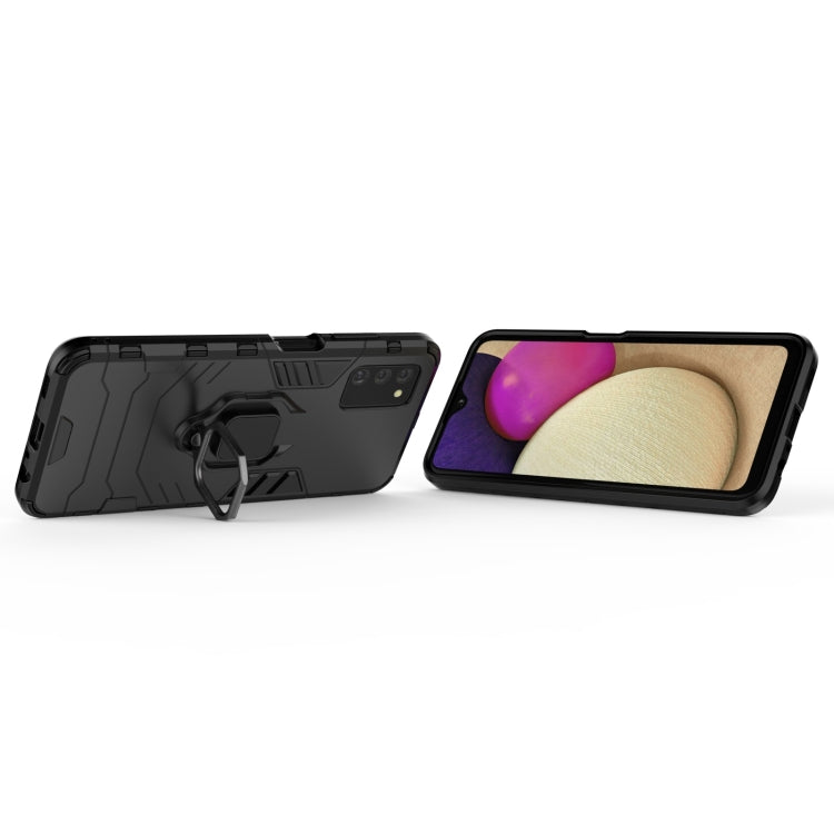For Samsung Galaxy A03s 164mm PC + TPU Shockproof Protective Case with Magnetic Ring Holder(Black) by buy2fix