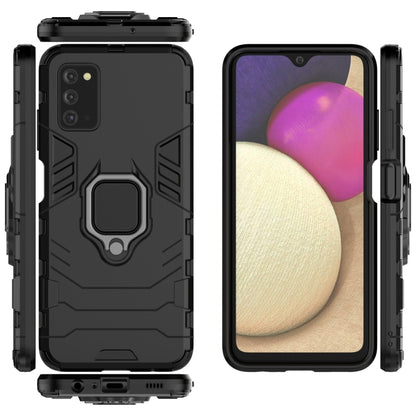 For Samsung Galaxy A03s 164mm PC + TPU Shockproof Protective Case with Magnetic Ring Holder(Black) by buy2fix