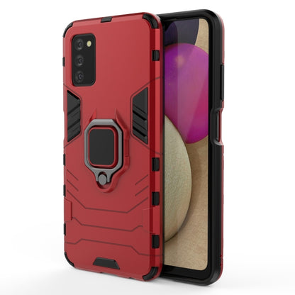 For Samsung Galaxy A03s 164mm PC + TPU Shockproof Protective Case with Magnetic Ring Holder(Red) by buy2fix