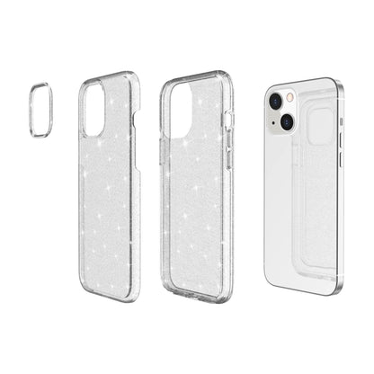 For iPhone 13 Shockproof Terminator Style Glitter Powder Protective Case(White) - iPhone 13 Cases by buy2fix | Online Shopping UK | buy2fix