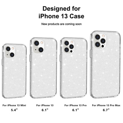 For iPhone 13 Shockproof Terminator Style Glitter Powder Protective Case(White) - iPhone 13 Cases by buy2fix | Online Shopping UK | buy2fix