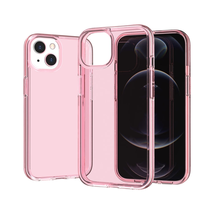 For iPhone 13 Shockproof Terminator Style Transparent Protective Case(Pink) - iPhone 13 Cases by buy2fix | Online Shopping UK | buy2fix