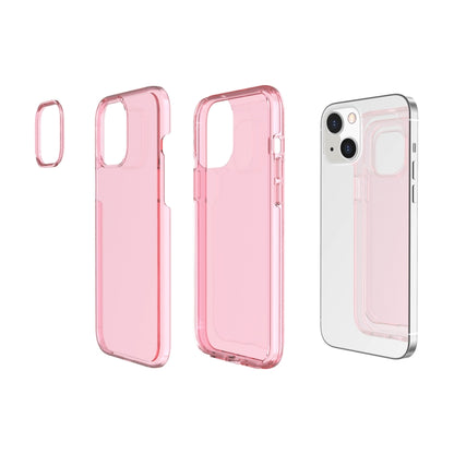 For iPhone 13 Shockproof Terminator Style Transparent Protective Case(Pink) - iPhone 13 Cases by buy2fix | Online Shopping UK | buy2fix