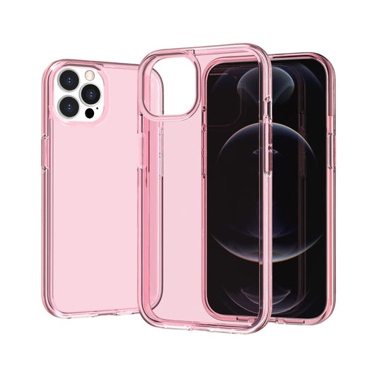 For iPhone 13 Pro Max Shockproof Terminator Style Transparent Protective Case (Pink) by buy2fix