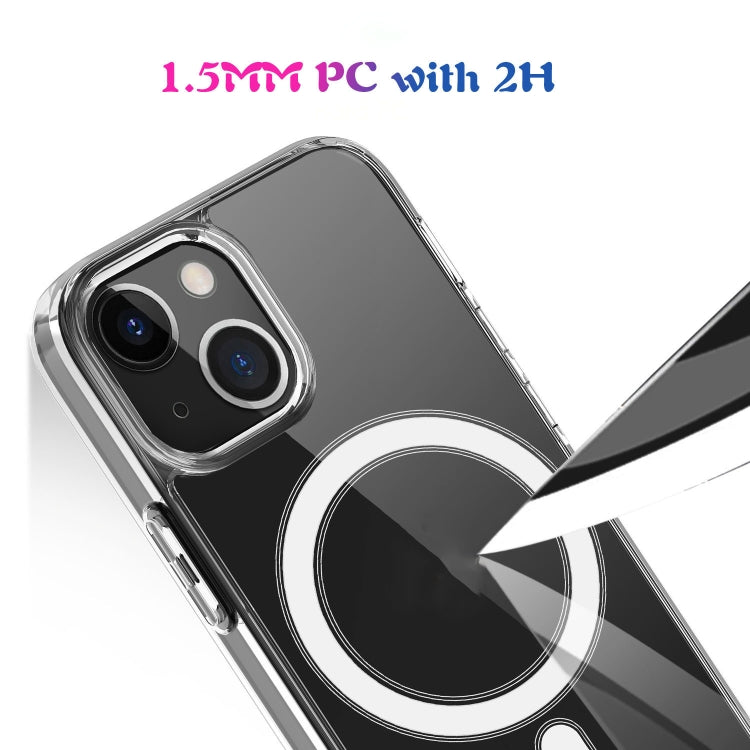 For iPhone 13 mini Magsafe Case Simple Magnetic Ring All-inclusive Clear Crystal Acrylic PC +TPU Shockproof Case (Transparent) - iPhone 13 mini Cases by buy2fix | Online Shopping UK | buy2fix