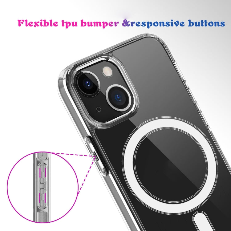 For iPhone 13 Magsafe Case Simple Magnetic Ring All-inclusive Clear Crystal Acrylic PC +TPU Shockproof Case(Transparent) - iPhone 13 Cases by buy2fix | Online Shopping UK | buy2fix