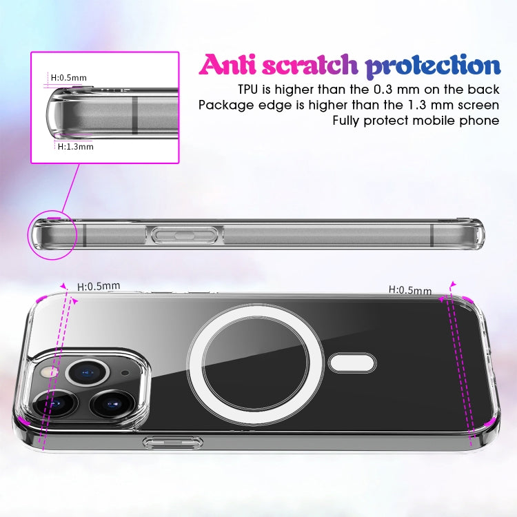 For iPhone 13 Pro Magsafe Case Simple Magnetic Ring All-inclusive Clear Crystal Acrylic PC +TPU Shockproof Case (Transparent) - iPhone 13 Pro Cases by buy2fix | Online Shopping UK | buy2fix