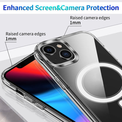 For iPhone 13 mini Magsafe Case Magnetic Ring Clear Crystal Acrylic +TPU Four-corner Airbag Shockproof Case (Transparent) by buy2fix