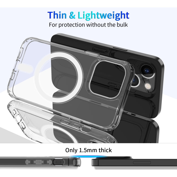 For iPhone 13 Pro Magsafe Case Magnetic Ring Clear Crystal Acrylic +TPU Four-corner Airbag Shockproof Case (Transparent) - iPhone 13 Pro Cases by buy2fix | Online Shopping UK | buy2fix