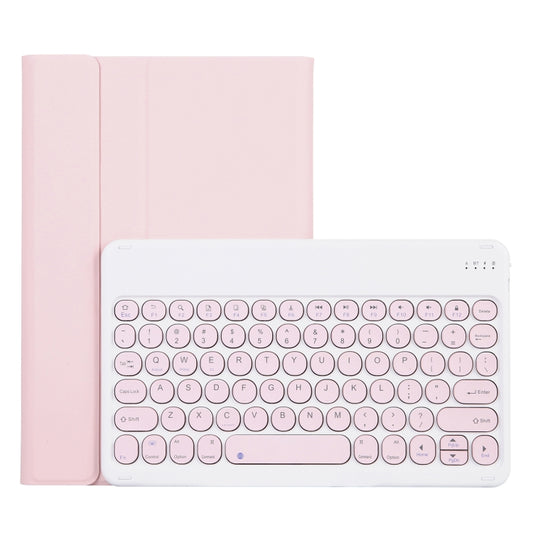 For Lenovo Pad Pro 11.5 inch 2021 TB-J716F / Tab P11 Pro 11.5 inch TB-J706F YAM13 Lambskin Texture Detachable Round Keycap Bluetooth Keyboard Leather Tablet Case with Holder(Pink) by buy2fix