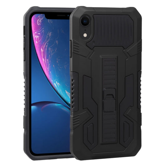 For iPhone XR Vanguard Warrior All Inclusive Double-color Shockproof TPU + PC Protective Case with Holder(Black) - More iPhone Cases by buy2fix | Online Shopping UK | buy2fix