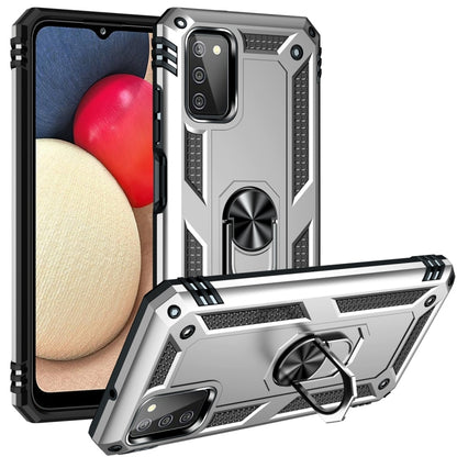 For Samsung Galaxy A03s 166mm Version Shockproof TPU + PC Protective Case with 360 Degree Rotating Holder(Silver) by buy2fix