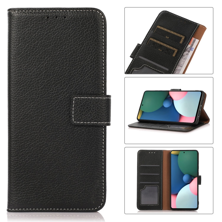 For iPhone 13 mini Litchi Texture PU + TPU Horizontal Flip Leather Case with Holder & Card Slots & Wallet (Black) - iPhone 13 mini Cases by buy2fix | Online Shopping UK | buy2fix