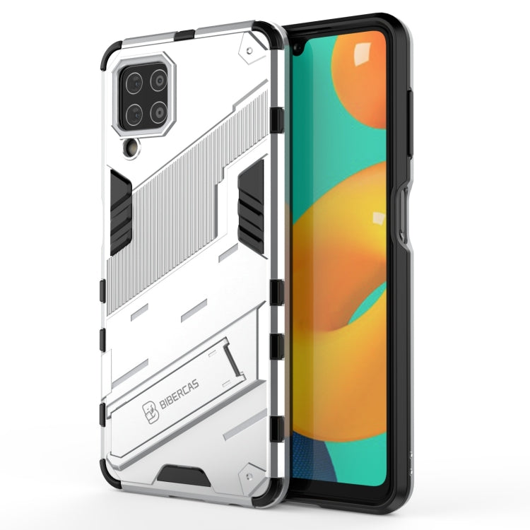 For Samsung Galaxy M32 Punk Armor 2 in 1 PC + TPU Shockproof Case with Invisible Holder(White) by buy2fix