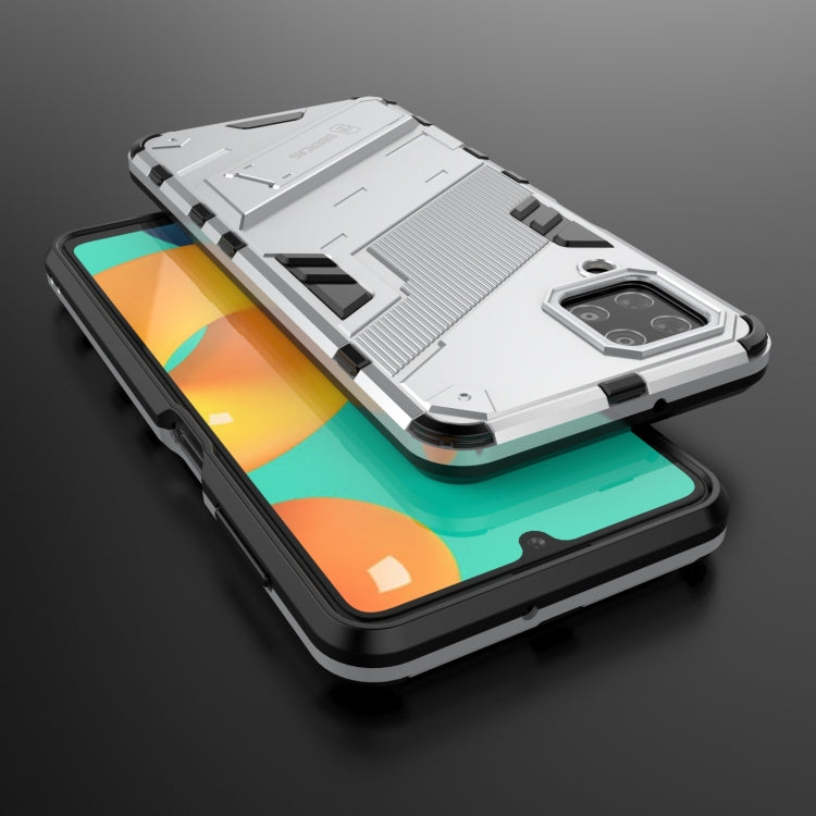 For Samsung Galaxy M32 Punk Armor 2 in 1 PC + TPU Shockproof Case with Invisible Holder(White) by buy2fix