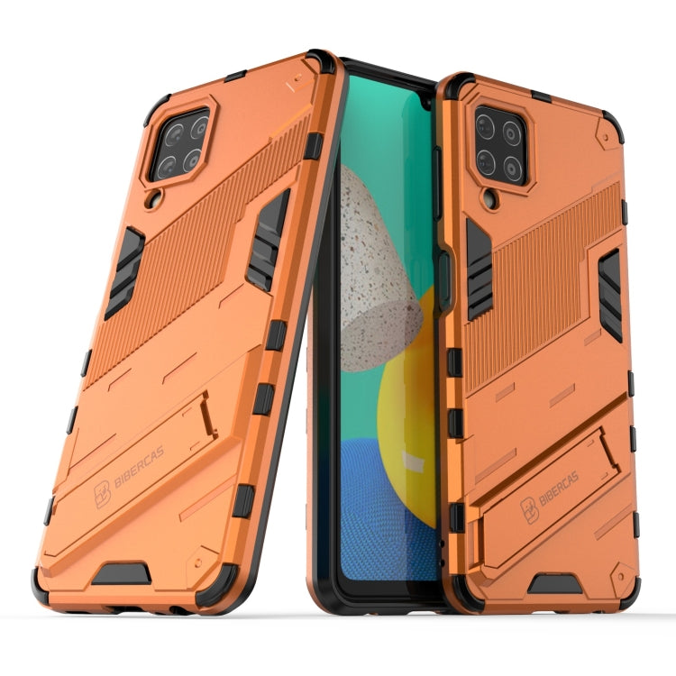For Samsung Galaxy M32 Punk Armor 2 in 1 PC + TPU Shockproof Case with Invisible Holder(Orange) by buy2fix