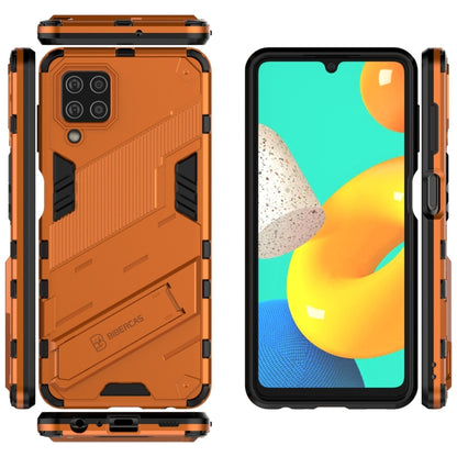 For Samsung Galaxy M32 Punk Armor 2 in 1 PC + TPU Shockproof Case with Invisible Holder(Orange) by buy2fix