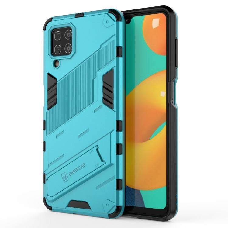 For Samsung Galaxy M32 Punk Armor 2 in 1 PC + TPU Shockproof Case with Invisible Holder(Blue) by buy2fix