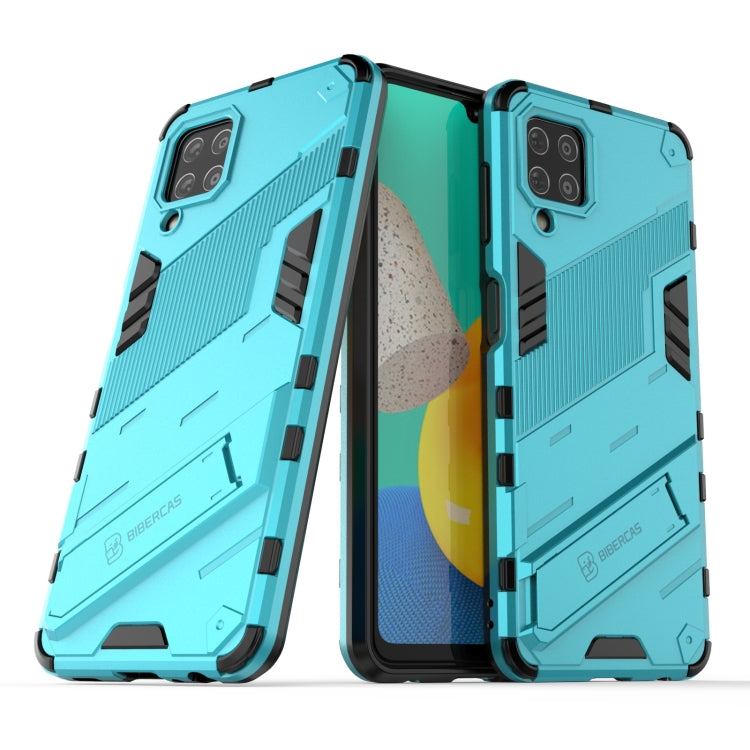 For Samsung Galaxy M32 Punk Armor 2 in 1 PC + TPU Shockproof Case with Invisible Holder(Blue) by buy2fix