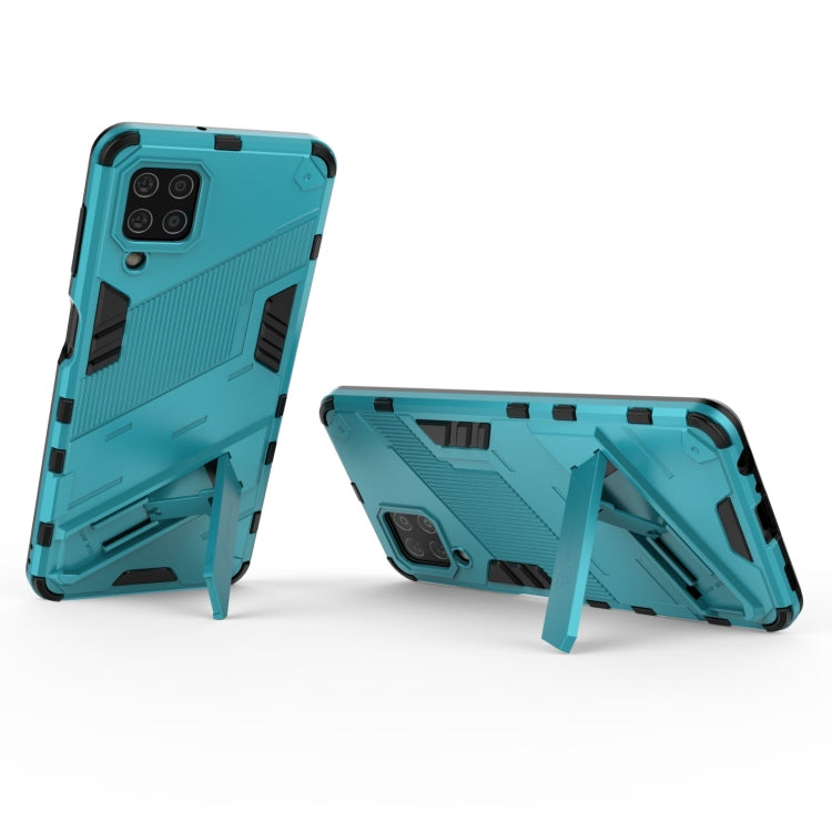 For Samsung Galaxy M32 Punk Armor 2 in 1 PC + TPU Shockproof Case with Invisible Holder(Blue) by buy2fix