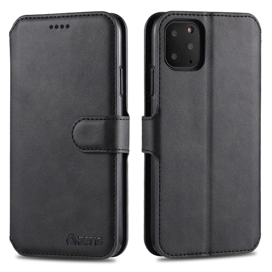 For iPhone 11 Pro Max AZNS Calf Texture Magnetic Horizontal Flip PU Leather Case with Holder & Card Slots & Photo Frame(Black) - iPhone 11 Pro Max Cases by AZNS | Online Shopping UK | buy2fix