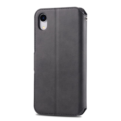 For iPhone XR AZNS Calf Texture Magnetic Horizontal Flip PU Leather Case with Holder & Card Slots & Photo Frame(Black) - More iPhone Cases by AZNS | Online Shopping UK | buy2fix