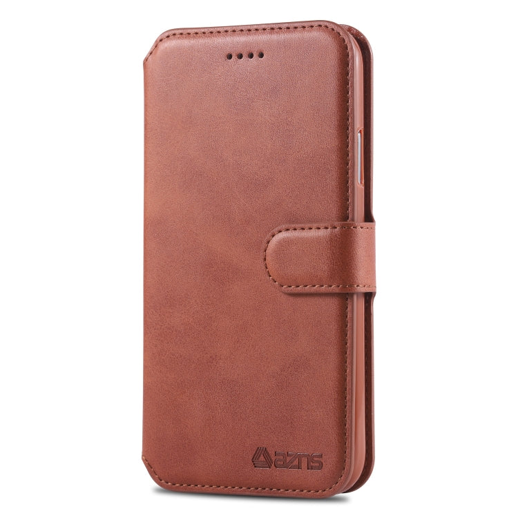 For iPhone XR AZNS Calf Texture Magnetic Horizontal Flip PU Leather Case with Holder & Card Slots & Photo Frame(Brown) - More iPhone Cases by AZNS | Online Shopping UK | buy2fix