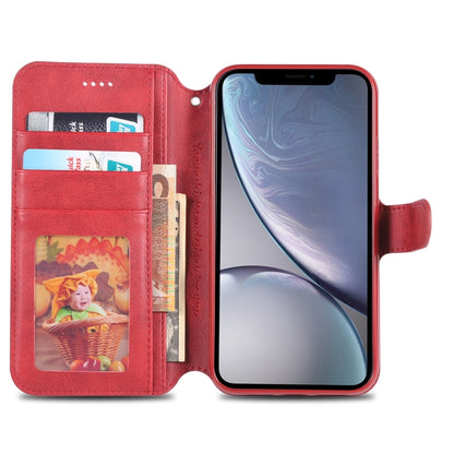 For iPhone XR AZNS Calf Texture Magnetic Horizontal Flip PU Leather Case with Holder & Card Slots & Photo Frame(Red) - More iPhone Cases by AZNS | Online Shopping UK | buy2fix