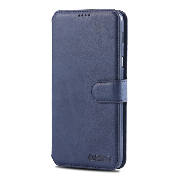 For Galaxy A6 2018 AZNS Calf Texture Magnetic Horizontal Flip PU Leather Case with Holder & Card Slots & Photo Frame(Blue) - Galaxy Phone Cases by AZNS | Online Shopping UK | buy2fix