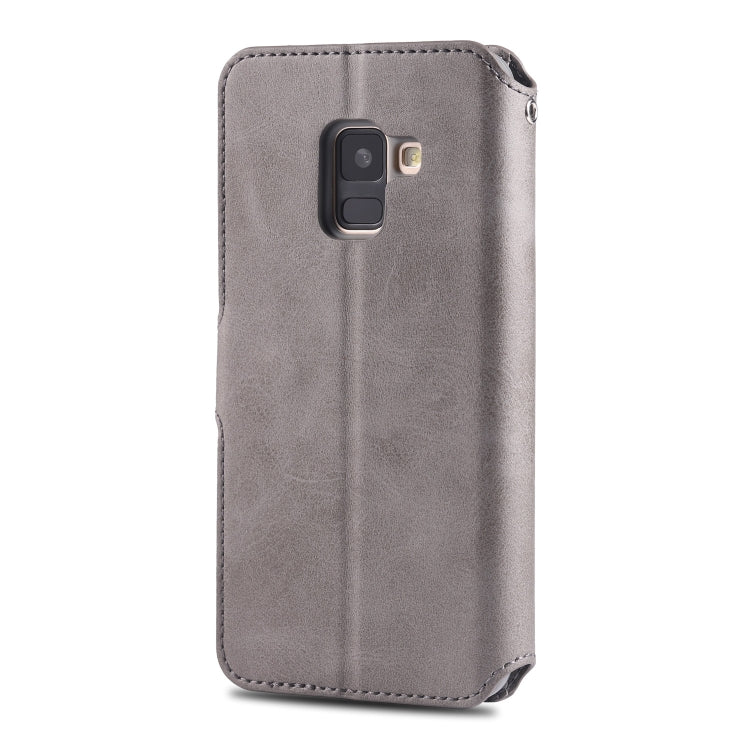 For Galaxy A6 2018 AZNS Calf Texture Magnetic Horizontal Flip PU Leather Case with Holder & Card Slots & Photo Frame(Gray) - Galaxy Phone Cases by AZNS | Online Shopping UK | buy2fix