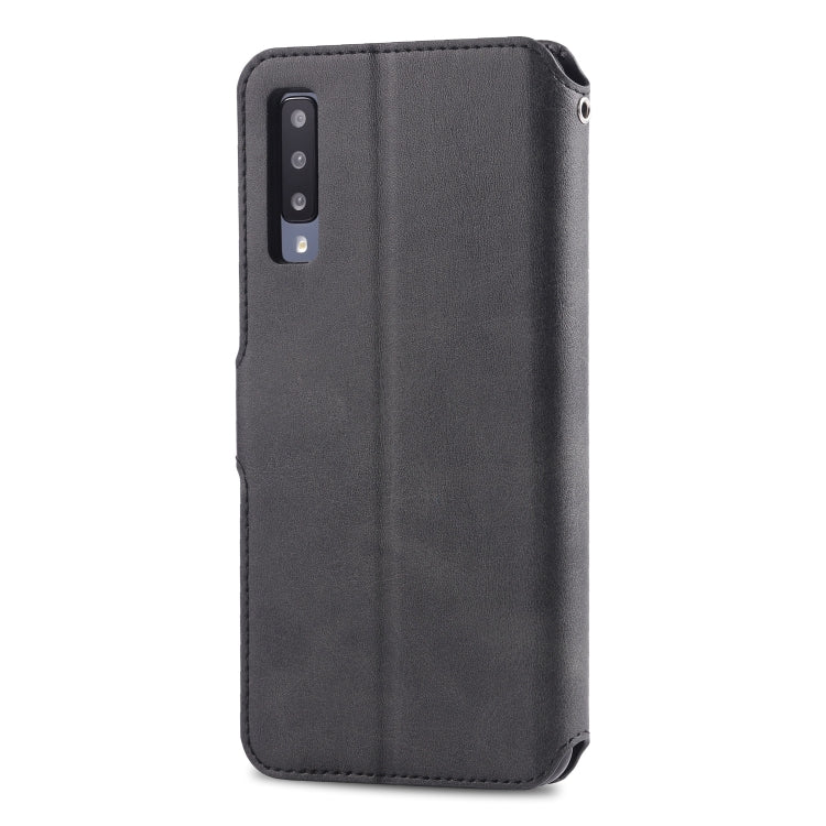 For Galaxy A70 / A7 2019 AZNS Calf Texture Magnetic Horizontal Flip PU Leather Case with Holder & Card Slots & Photo Frame(Black) - Galaxy Phone Cases by AZNS | Online Shopping UK | buy2fix