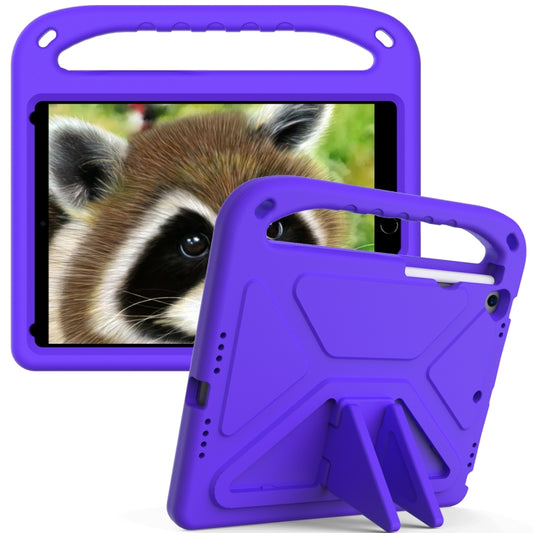 For iPad 10.2 2021 / 2020 / 2019 Handle Portable EVA Shockproof Protective Case with Triangle Holder(Purple) by buy2fix