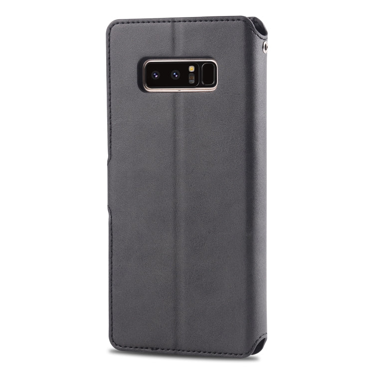 For Galaxy Note 8 AZNS Calf Texture Magnetic Horizontal Flip PU Leather Case with Holder & Card Slots & Photo Frame(Black) - Galaxy Phone Cases by AZNS | Online Shopping UK | buy2fix