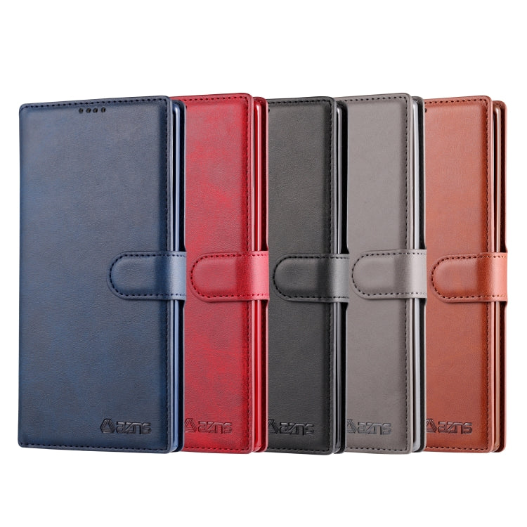 For Galaxy Note 10 Plus AZNS Calf Texture Magnetic Horizontal Flip PU Leather Case with Holder & Card Slots & Photo Frame(Red) - Galaxy Phone Cases by AZNS | Online Shopping UK | buy2fix