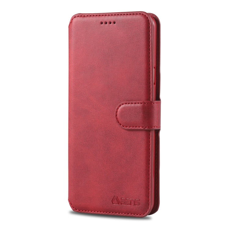 For Galaxy S9 AZNS Calf Texture Magnetic Horizontal Flip PU Leather Case with Holder & Card Slots & Photo Frame(Red) - Galaxy Phone Cases by AZNS | Online Shopping UK | buy2fix