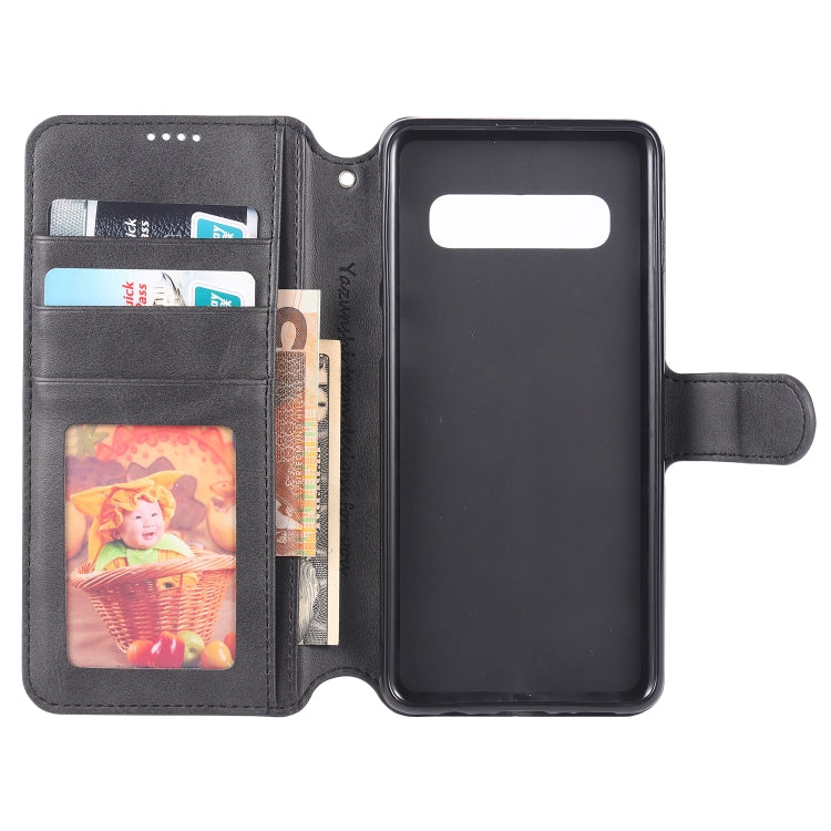 For Galaxy S10 Plus AZNS Calf Texture Magnetic Horizontal Flip PU Leather Case with Holder & Card Slots & Photo Frame(Black) - Galaxy Phone Cases by AZNS | Online Shopping UK | buy2fix