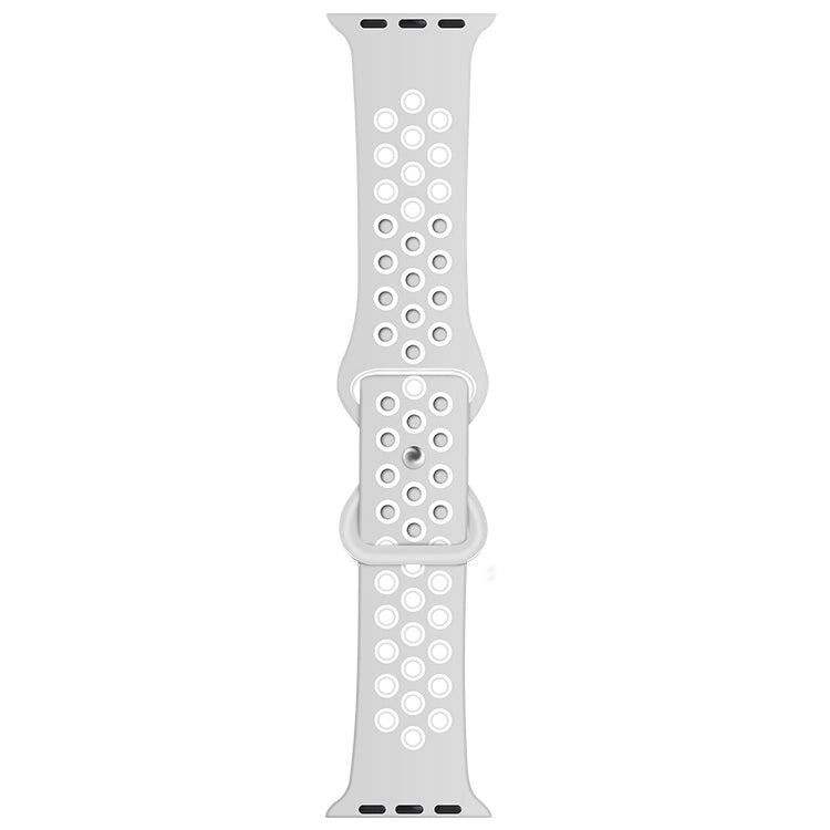 Butterfly Buckle Dual-tone Liquid Silicone Watch Band For Apple Watch Ultra 49mm&Watch Ultra 2 49mm / Series 9&8&7 45mm / SE 3&SE 2&6&SE&5&4 44mm / 3&2&1 42mm(Gray+Silver White) by buy2fix