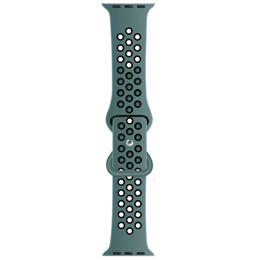 Butterfly Buckle Dual-tone Liquid Silicone Watch Band For Apple Watch Ultra 49mm&Watch Ultra 2 49mm / Series 9&8&7 45mm / SE 3&SE 2&6&SE&5&4 44mm / 3&2&1 42mm(Light Blue Feather+Black) by buy2fix